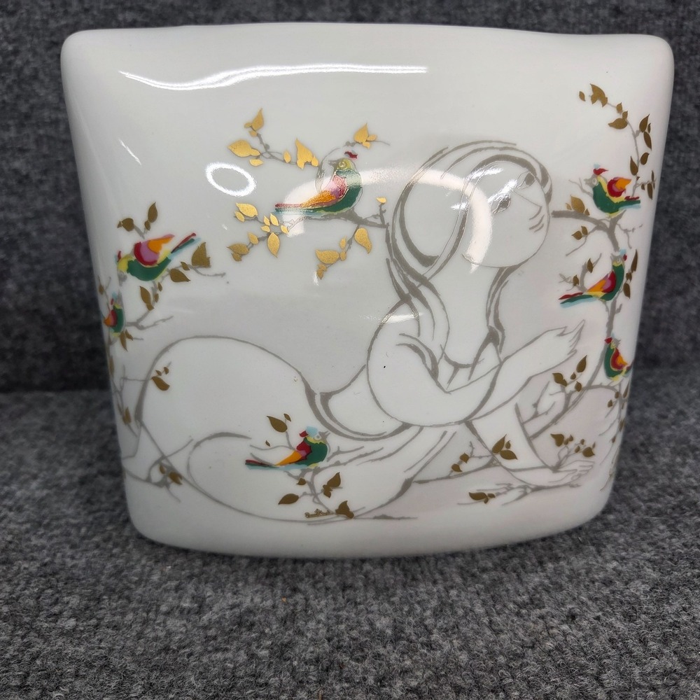 Rare Vintage Bjorn Wiinblad Rosenthal Porcelain Pillow Vase - Germany Love Story